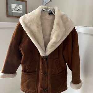 Gallery Brown Suede Coat with Faux Fur Lining